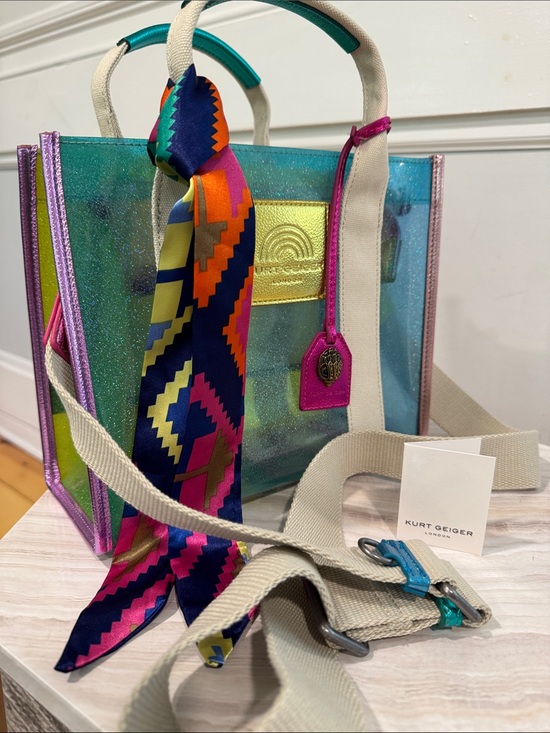 Kurt Geiger Handbags - Kurt Geiger Bag Mini Southbank Vinyl Glitter Rainbow Translucent Tote Satchel